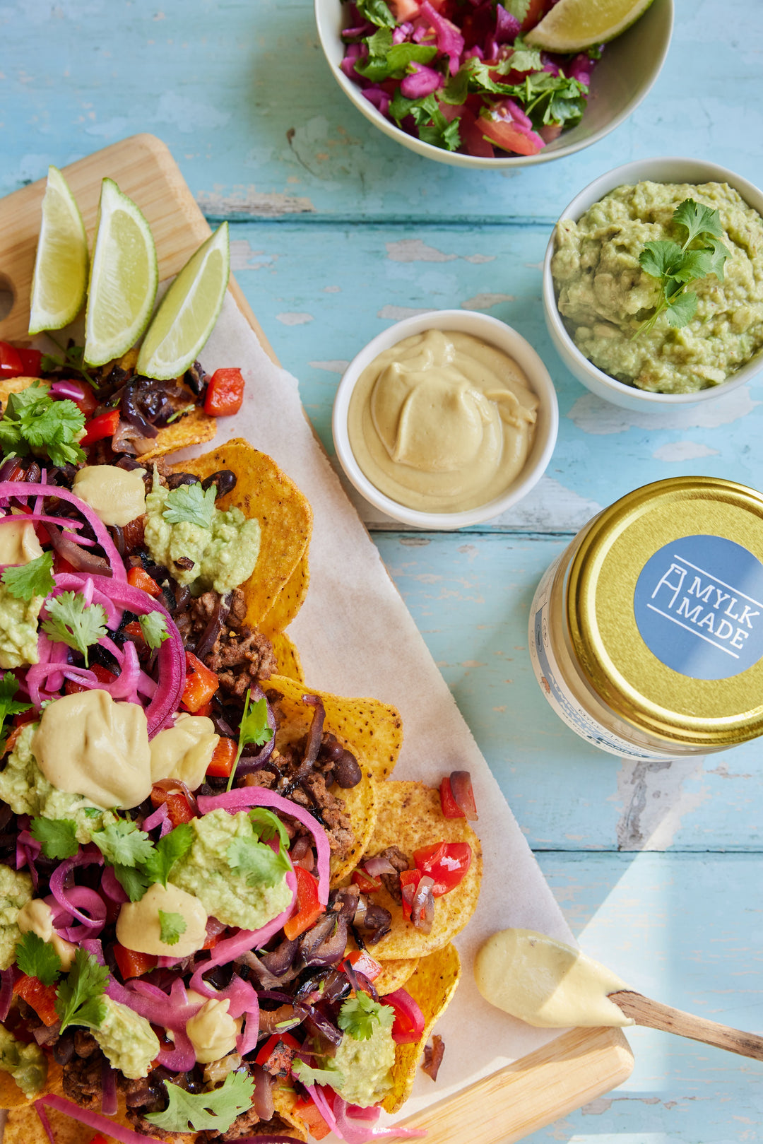 Loaded Nachos with Delicious, Dairy Free Sour Cream