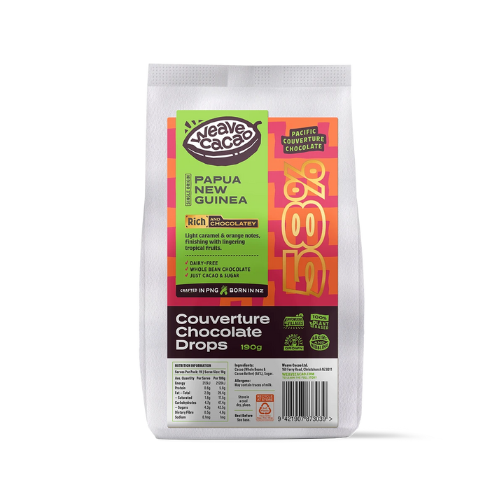 Weave Cacao - 58% Couverture Chocolate Drops - 190g